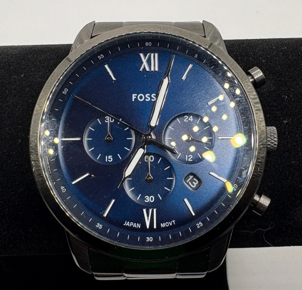 Fossil Neutra Chronograph Gunmetal & Blue Dial Watch (FS5454)